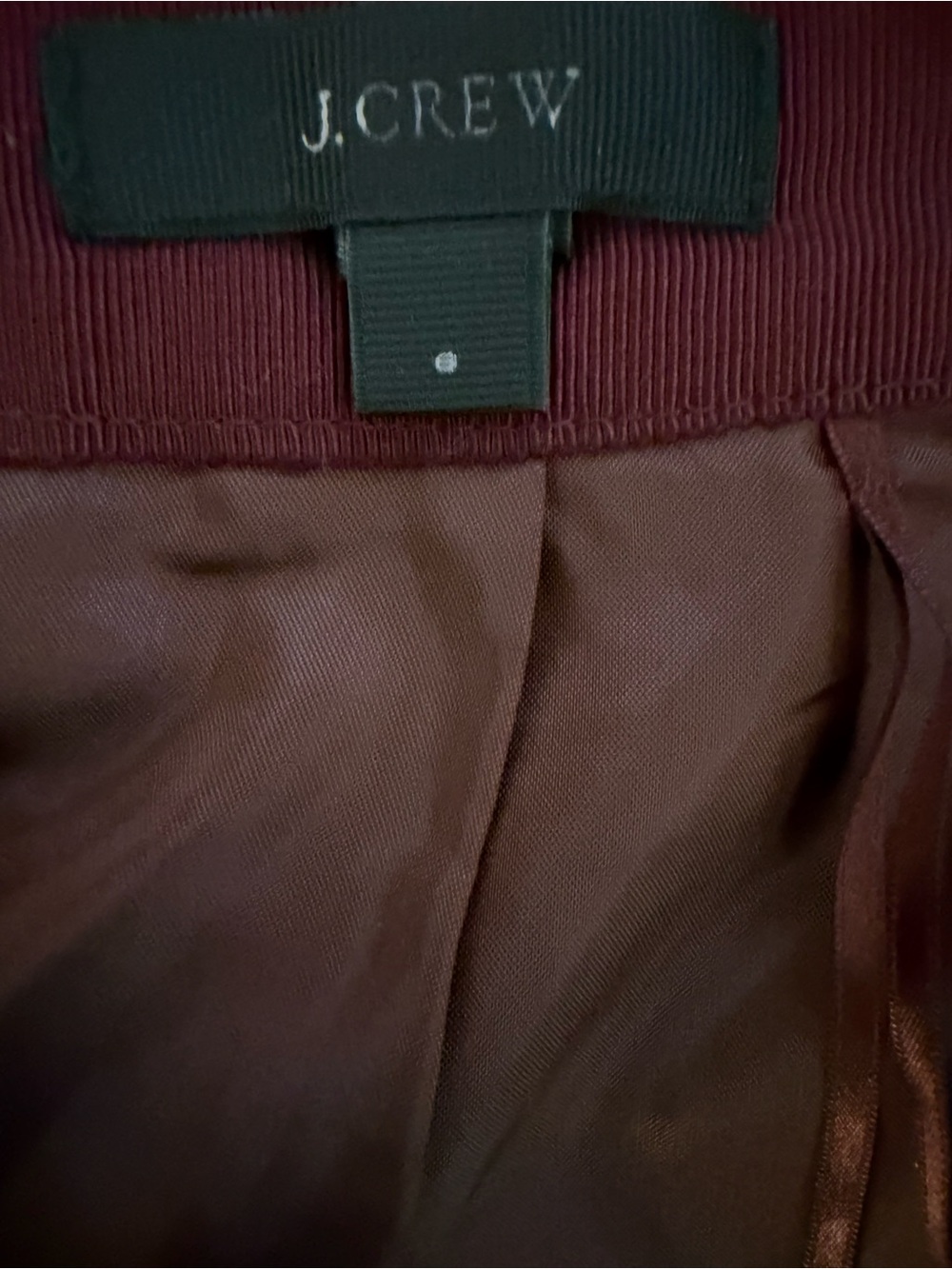 J. Crew Burgundy and Navy Colorblock Pleated Skater Skirt - Picture 3 of 3
